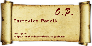 Osztovics Patrik névjegykártya