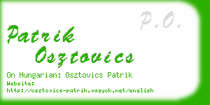 patrik osztovics business card